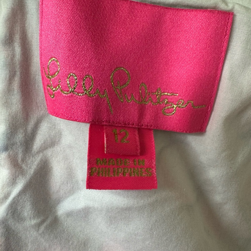 Lilly Pulitzer Neola Romper Poplin Cotton Ruffles size 12 - Picture 9 of 11